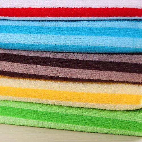 100% Polyester Stripe Microfiber Cloth Fabric Towel For Cleaning