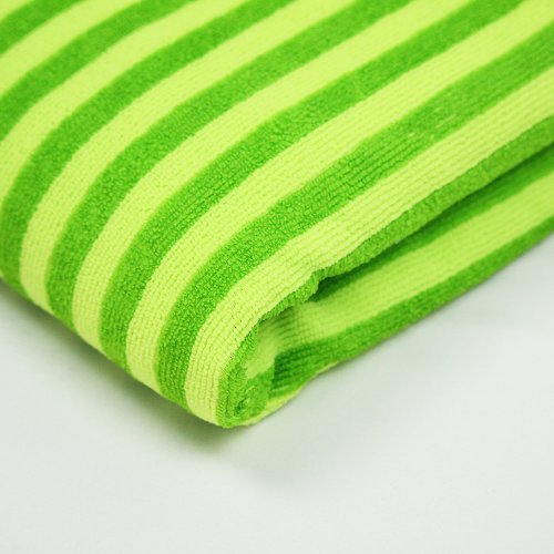 100% Polyester Stripe Microfiber Cloth Fabric Towel For Cleaning