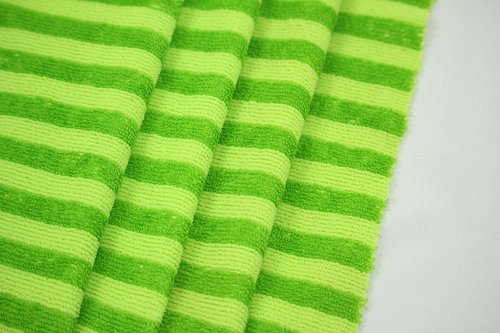 100% Polyester Stripe Microfiber Cloth Fabric Towel For Cleaning