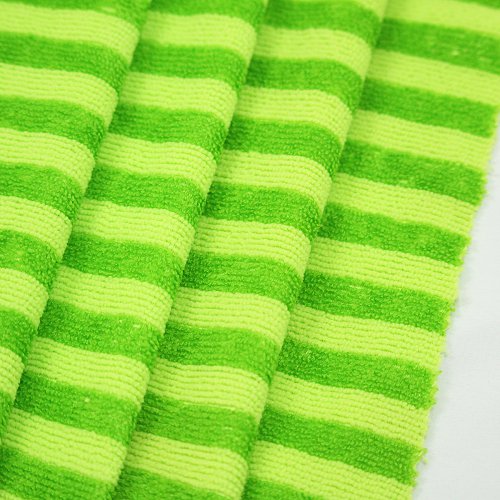 100% Polyester Stripe Microfiber Cloth Fabric Towel For Cleaning