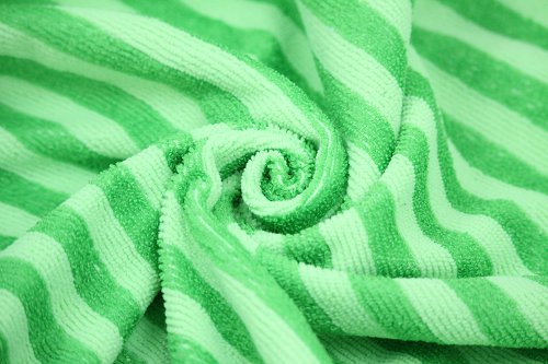 100% Polyester Stripe Microfiber Cloth Fabric Towel For Cleaning
