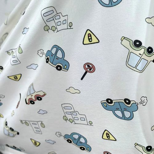 Bamboo Spandex Print Jersey Fabric For Baby Ready Goods